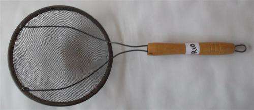 Sieve with wooden handle