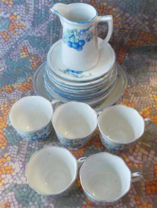 Partial White and Blue  Teaset