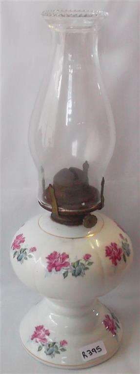 Vintage Porcelain  Kerosene Lamp