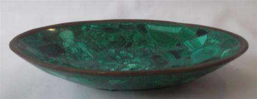 Malachite? Brass  Pin Tray