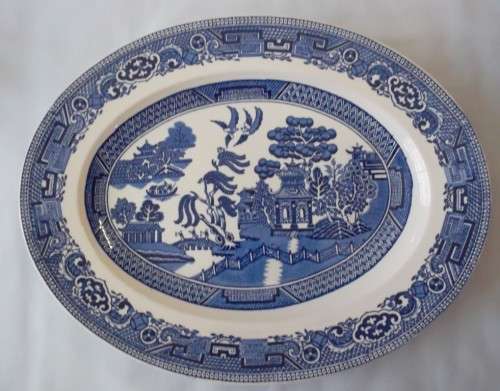 Vintage Alfred Meakin  Old  Willow Meat plate