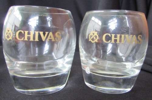 Chivas regal gold logo glass set of 2