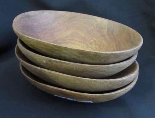 Small wooden snack bowls set of 4
