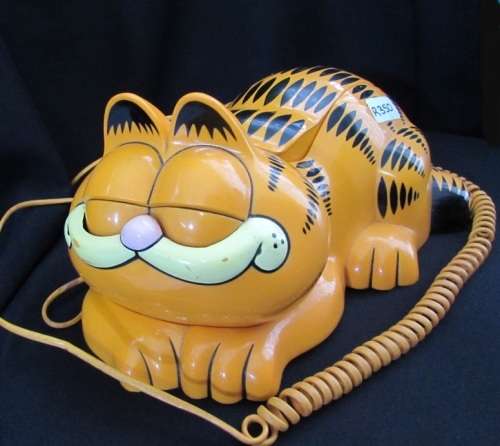 Vintage 1981 TYCO Garfield the Cat Desk Landline Telephone