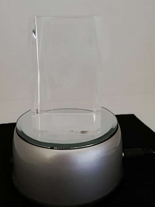 GLASS PAPERWEIGHT WITH LIGHT