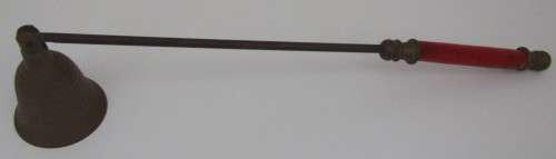 Candle Snuffer ~ Solid Brass, Pivoting Bell Head and Brass Handle with Wood Grip