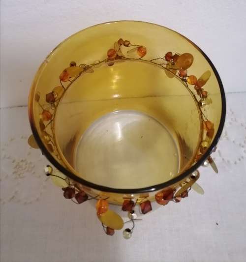 AMBER GLASS VASE