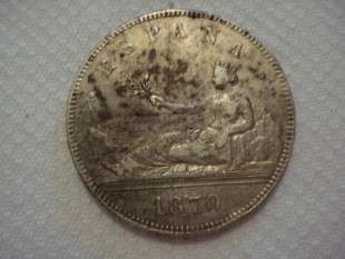 1870 Spain 5 Pesetas