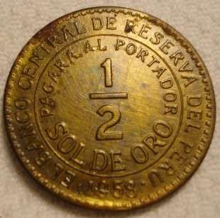 1958   1/2 Solde Oro   Peru