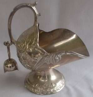 Wonderful Vintage Plated Sugar Bowl. Coal Scuttle and Scoop