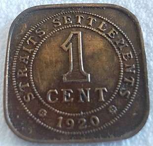 1920  1c Straits Settlements George V King and Emperor of India.