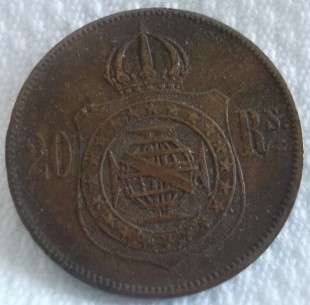 1869  20 Reis Brazil    Coin