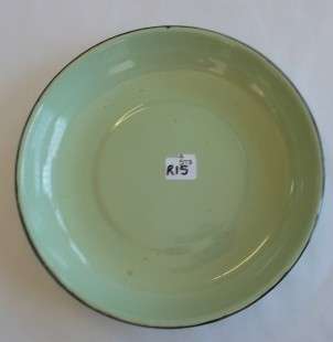 Vintage Green  enamel  pie plate