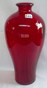 Large Wine red Glass Vase.