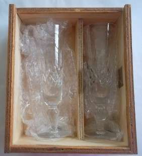 Set of Stuart Crystal Champagne Flutes