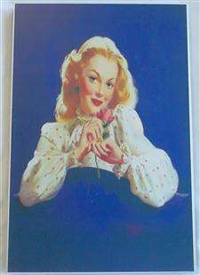 Retro Look Metal Tin Sign of Lady