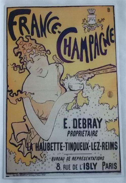 France Champagne  Metal Tin Sign