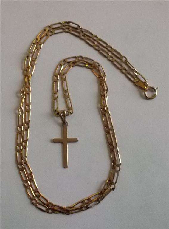 9ct Gold Chain with Cross Pendant