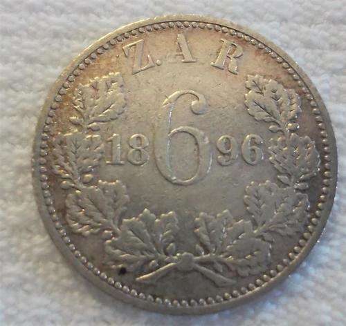1896  6 Pence ZAR coin