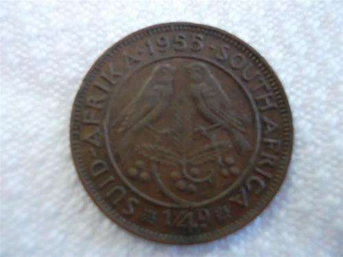 1955 1/4d South Africa  coin