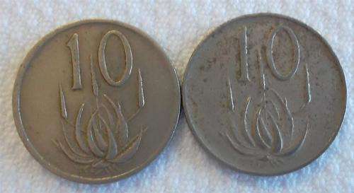 1987   10 cent South African  coin