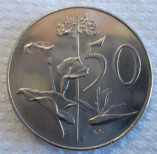 1966 50 cent   South African  coin