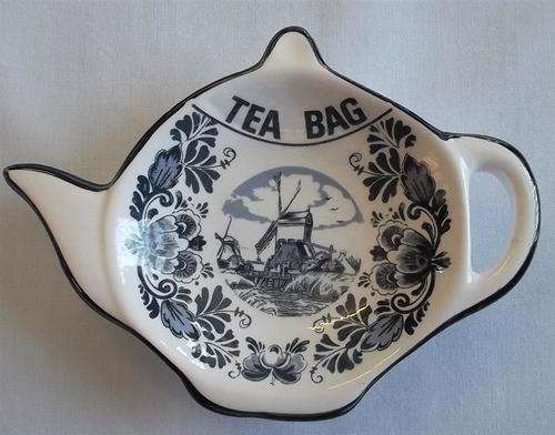 Vintage Oude Molen Fabriek Delft Teabag Holder