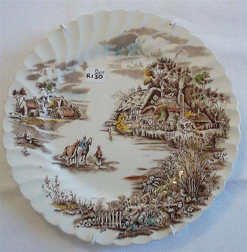 Collectable Hand engraving Johnson Bros Dinner plate.