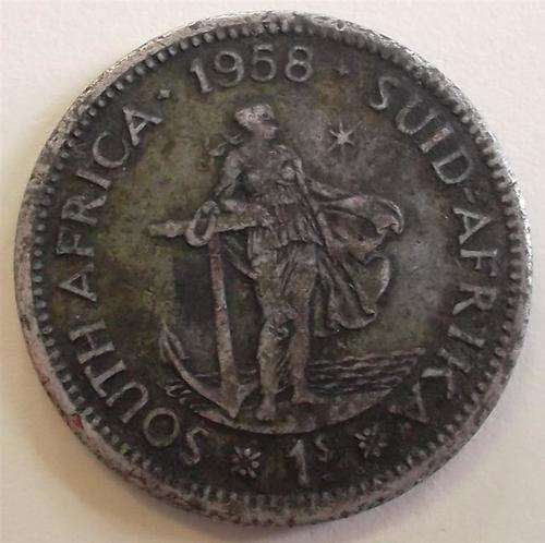 1958 Shilling Union of  South Africa  Coin.