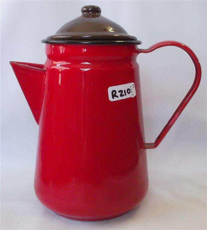 Red Enamel Coffee Kettle