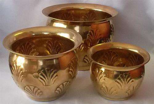 Set of 3 Brass Plant Holders
