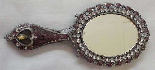 Vintage Enamelled Hand Mirror