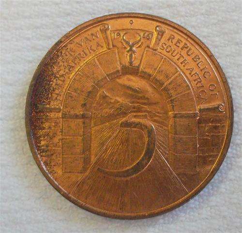 1966 5 Years Republic Medallion. South Africa