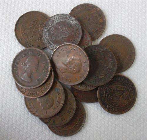Collection of 16 x 1950's Quarter pennies  Coins