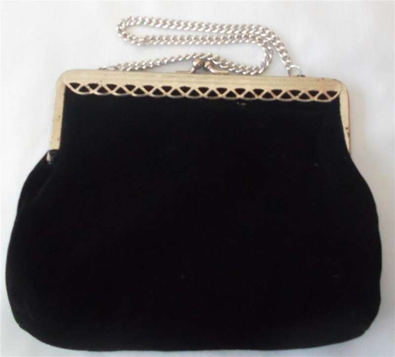 Ladies Black Velvet  Clutchbag