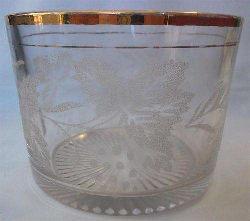 Clear Glass with etched grape design
