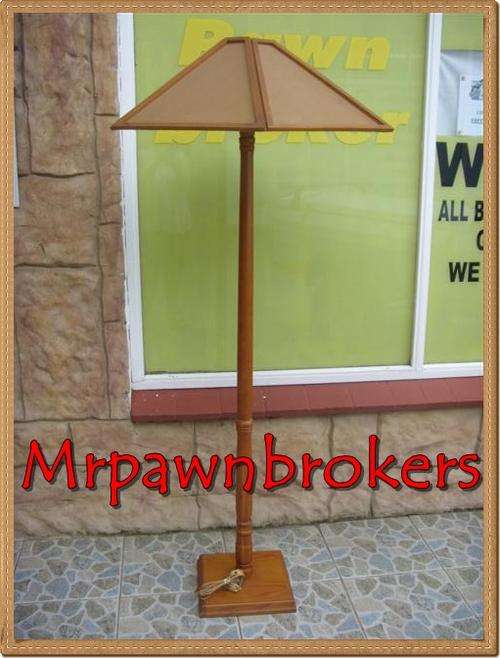 Oak Lamp with Large Shade