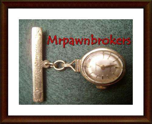9CT GOLD PIN AND BOLD PLATED WATCH, vey old and working !!!