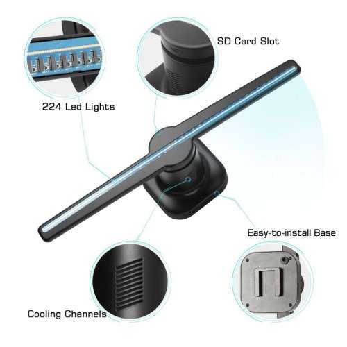 3D hologram advertising fan projector LED with 16GB flash card and software, remote included