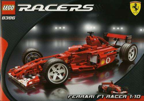 LEGO Racers 8386: Ferrari F1 Racer 1:10, Realistic engine with moving pistons, steering, suspension,