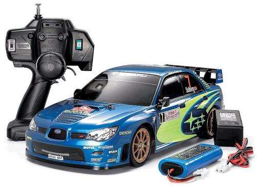 Tamiya 1\10 scale Monte-Carlo Subaru R/C Car, Front & Rear lights, remote, 7.2v bat, charger