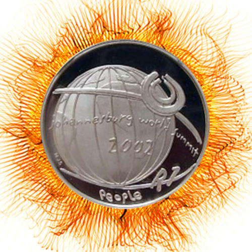 ** 2002 World Summit Protea Silver 1 Rand NGC Graded PF69UC - ULTRA RARE ! **