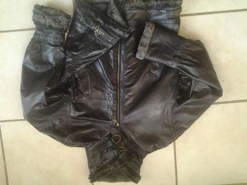 pre owned Cibyll jeans leather jacket.Size 36 large