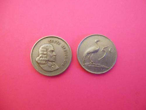 1965 SA 5c coin - Very Rare coin. Starting Bid at R1