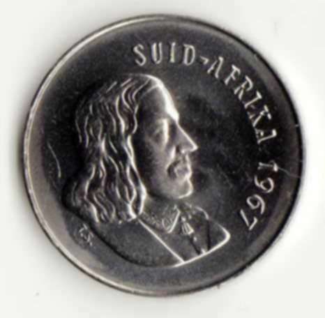 1967 SA 5c Coin Afrikaans