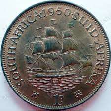 1950 SA 1d coin
