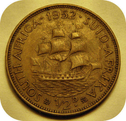 1952 SA 1/2d coin