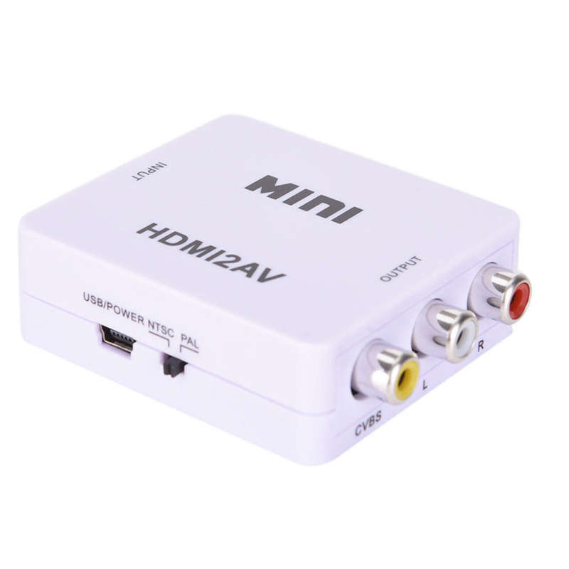 HDMI To RCA AV/CVBS Adapter HD 1080P Mini HDMI2AV Video Converter for TV