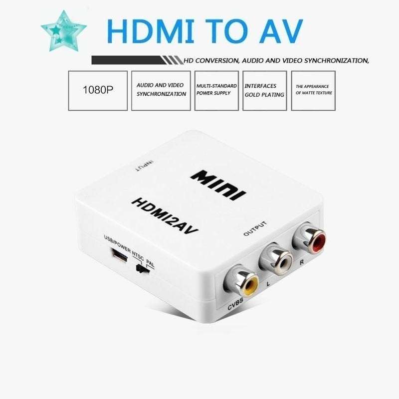 HDMI To RCA AV/CVBS Adapter HD 1080P Mini HDMI2AV Video Converter for TV