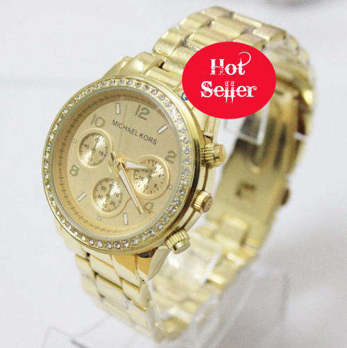 ***HOT***Luxurious Designer Gold Plated Rhinestone Encrusted Ladies Watch